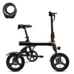 Jasion EB3 Electric Bike Adults 21mph, 500W Peak Motor, 270Wh Battery, Rear Suspension, 3 Levels Assist, 14" Folding Ebike for Adults and Teens, Complies to UL2849