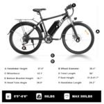 ZNH Electric Bike, Ebike 36V 10AH Removable Battery,20MPH 26 Electric Mountain Bike - Suspension Fork, LED Display - Experience The Thrill of Off-Road Riding - Image 4