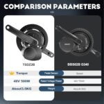 for Tongsheng TSDZ2B Mid Motor : 2024 New 48V 500W Mid Drive Kit - Optional Display, 42T Chainring, Torque Sensor, Mid Mount Electric Bike Conversion Kit for 68-73mm Bottom Bracket - Image 4