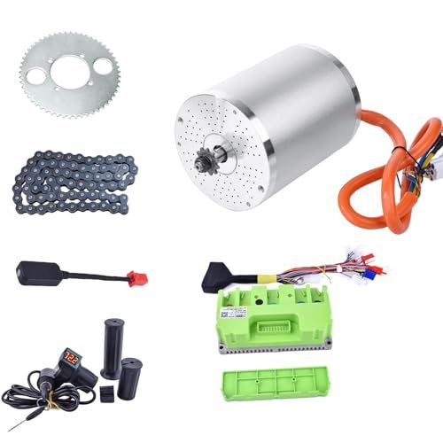 Version 1.0.0 72V 3000W Brushless Motor Kit Max 6700RPM Temperature Sensing Electric DC 72V Motor with 80A Sine Wave Controller for Go Kart Electric Scooter Conversion Kit - Image 1