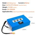 QWW 48V 20AH 50amp Battery for Electric Bicycle,48V20AH 0-2000W Battery Suitable for Electric Bicycles, Electric Scooters, etc - Image 3