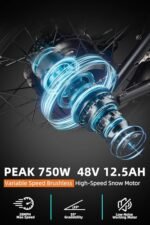 MEELOD Electric Bike for Adults with 750W Brushless Motor 28MPH Commuting Electric Mountain Bike 48V Removable Battery 12V LED Headlight 4.0 Fat Tire Electric Bicycle - Image 4