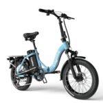 Folding Electric Bike for Adults with Peak 1000W Motor, 48V 15Ah Large Battery up to 30MPH 80 Miles, 20" Fat Tire All Terrain Ebike, Front Suspension 7-Speed Commuter E Bike, Step-Thru, UL Certified