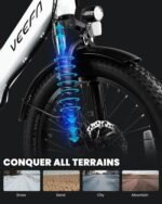 VEEFA F1 Electric Bike for Adults, 500W Motor E Bike with 10.4Ah Removable Battery, Folding Ebike 20MPH Max Speed& 60+ Miles Range, 5 Pedal-Assist Levels, UL 2849 Certified 7-Speed - Image 4