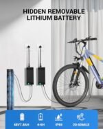 Electric Bike for Adults,48V Built-in Invisible Removable Battery,500W Motor(Peak 700W) Electric Mountain Bike,26" Tires Front Fork Suspension with Fenders,UL2849 Certified, 21-Speed - Image 3