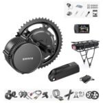 BAFANG BBS02B 48V 500W Mid Drive Kit with Battery, 48V Ebike Motor with EKD01 Display&Downtube Shark Battery 48V13AH, Electric Bikes Conversion kit for Mountain Bike