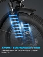 Electric Bike for Adults, 20.8Ah Removable Battery, Folding E-Bike with 750W Motor, 75+Miles Long Range, 4-6Hours Fast Charging, 7 Speed 20 x 4.0 Fat Tire Electric Horn, Class 2 Ebike - Image 6