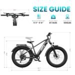 Electric Bike for Adults,Fat Tire Electric Bike,Mountain Ebike,Commuter Ebike,Peak 1300W,48V 15Ah Removable Battery, 60Miles Range 28Mph,7-Speed Gear Beach Electric Bike - Image 5