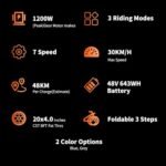 E300 Ebikes for Adults, 750W Electric Bike 30 Mph 48V 643Wh Removable Battery 50 Miles Max Range 20" x 4" Fat Tire Mountain Foldable Electric Bike for Snow Beach Commuting with 7 Speed - Image 3