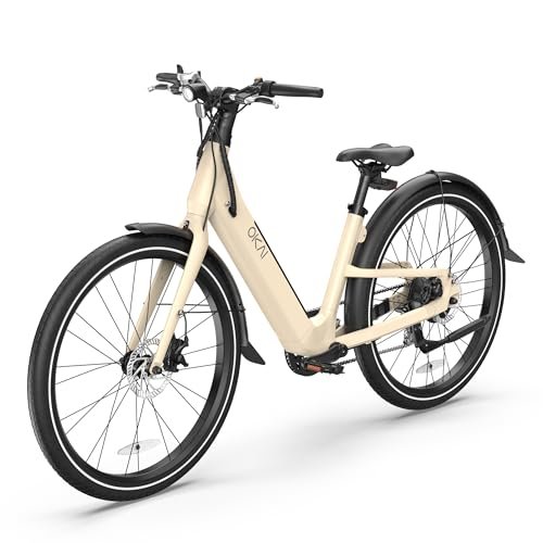 Version 1.0.0 OKAI Stride Electric Bike, 25mph Power by 750W Motor, Removable Battery Up to 40 Miles, 7-Speed Drivetrain, 27.5" Tire, Electric Bike for Adults with 3 Pedal-Assist Levels, Bicycle for Women & Men - Image 1