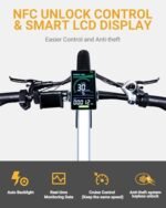Electric Bike for Adults 1200/1400W Peak, 30/28MPH 60 Miles,720WH Battery 20x 4.0 Fat Tire Folding Ebikes for Adults Foldable with APP/Anti-Theft Alarm/BAFANG Motor/Hydraulic Brakes & UL 2849 - Image 4