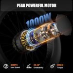 1000W Electric Bike Adults, 48V 20Ah LG Cells Battery, 26''x4.0 Inch Fat Tire Ebike, 30MPH Dual Hydraulic Disc Brakes Full Suspension E Bike, 80Miles Off Road Mountain Ebikes for Men Women - Image 3