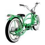 Tracer Beyond Pro 26'' Classic Stretch Chopper EBike with Spring Suspension Classical Fork, disc Brake and hi-Rise Steel Handlebar (Green) - Image 2