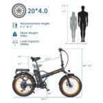 Fat Tire Folding Electric Bike, 48V & 624Wh Lithium Removable Battery, Peak 1100W Brushless Motor, Max Speed 28Mph, M5 Large LCD Display, Suspension, Step-Over/Thru Frame - Image 2