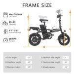 Foldable Ebikes for Adults 400W Motor, 14 Inch City Commuter EBIKE,with MAX 48V 30AH Removable Battery 70 Miles, Multi-Shock Absorption,UP to 20MPH - Image 7
