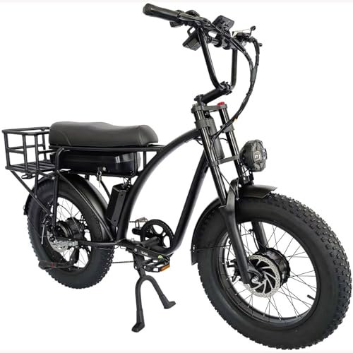 Version 1.0.0 2000W Dual Motor Electric Bike for 2 Adults, 2 Person AWD Ebike, 30 MPH 48V 18AH Fat Tire Mountain E Bikes, Two People E Bike for Hunting, 20'' Adult Electric Bicycles for Men & Women - Image 1