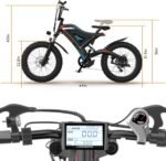 aostirmotor 500W(Peak 650W) Electric Bike,Max Range 25Miles(Pedal-Assist)&Max Speed 28Mph, 20" EBike with Removable Battery, Dual Suspension, Commuter Electric Bicycle for Adults - Image 4