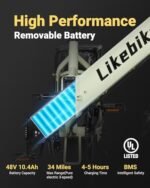 Folding Electric Bike 20" x 4.0 Fat Tire Electric Bicycle,48V Lithium Removable Battery,Peak 720W Folding Ebike for Adult,5 Pedal-Assist Levels& Large LCD Display,Step Through ebike for Adult - Image 2