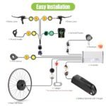 BAFANG 48V 500W Rear Hub Motor Kit Electric Bicycle Conversion Kit for Bikes 26" Wheel (500C Display, 48V 17.5Ah Rear Battery and Charger) - Image 4