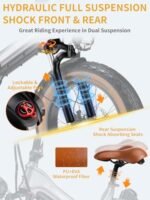 Folding Electric Bike for Adults 1200W Peak Motor, 48V 29AH Battery 100 Miles Range, 28MPH 20" Fat Tire Ebikes for Adults with APP, Full Suspension, Hydraulic Brake, UL 2849 Certified - Image 5