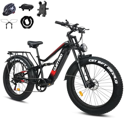 Version 1.0.0 Adult Electric Bike,1500W/750W, 52V 21/19Ah 37/32MPH 30-60Miles, 26-inch Fat Tire Electric Bike Full Suspension Electric Mountain Bike with Dual Disc Brakes - Image 1
