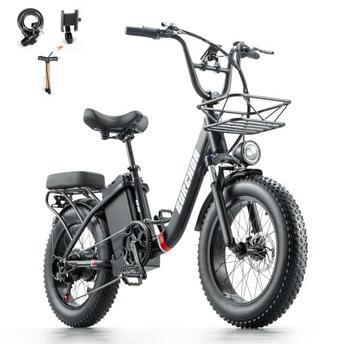 Version 1.0.0 Electric Bike Adults, 100Miles & 48V 32AH Long Range Ebike Full Suspension Electric Bike 800W, 20’’ x 4.0’’ Fat Tire E Bike for Women Men, Class 2 Commuter Ebike & Dual Disc Brakes - Image 1
