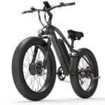 LANKELEISI Newest Dual Motors MTB, Shimano 7 Speed E-Bike Hydraulic Disc Brake, 90-100NM 20AH 2000W 26" Fat Tire Electric Bike 35MPH, Electric Bicycle for Adults