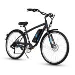 Huffy Everett + 27.5” Electric Comfort Bike for Adults, 7 Speed, Aluminum Frame, Pedal Assist up to 20 mph