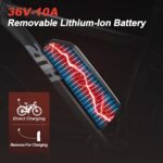 ZNH Electric Bike, 26'' E Bike for Adults 350W Electric Commuter Bike/Mountain Bike, Adult Ebike with Removable 36V/10AH Battery UL Certified, Electric City Bicycles for Adult/Shimano 21-Speed - Image 2