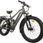 BEE Cool Adventurer Long Range Full Suspension Electric Bike, 750W Mountain eBike, 80MI Range, 48V 21Ah Battery 26"x4" Fat Tire, 350LBS Payload, 28MPH, 7 Speed from Bikes
