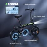 isinwheel W-U1 500W Folding Electric Bike for Adults, 25 Miles Long-Range Battery, Rear Suspension, 3 Assist Levels - 14" Foldable eBike for Adults and Teens - Image 6