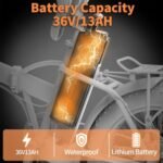 aostirmotor 500W Folding Electric Bike for Adults 20"×4" Fat Tire Electric Bike 36V 13AH Removable Lithium Battery Adult Electric Bicycles, 25MPH E Bike for Adults, Shimano 7 Speed Ebike - Image 3