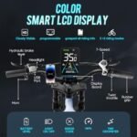 eAhora Juliet [2024 Upgraded] 60Ah Peak 1200W Electric Bike 31Mph 200 Miles Long Range Ebike 20 * 4.0 Fat Tire Electric Bike Full Suspension Adult Electric Bicycles 4-Position Hydraulic Brakes - Image 6