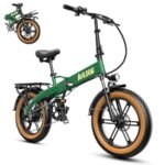 Folding Electric Bike, 1000W Peak Motor Electric Bike for Adult, 30MPH, 60Miles Max Range for Ebike, 48V 614WH Removable Battery, 20" Fat Tire Electric Bicycle for Commute Beach Snow