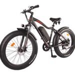 DJ Fat Bike 750W 48V 13Ah Power Electric Bicycle, Matte Black, LED Bike Light, Suspension Fork and Shimano Gear