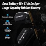 1500W Electric Bike for Adults, 48V 41Ah Dual Battery Moped Style Ebike, 20 * 4.0" Fat Tire & 31 MPH Max Speed, 7 Speed Gearing 75 Miles All-Terrain E Bike for Mountains, Snow, Sand, Road - Image 3