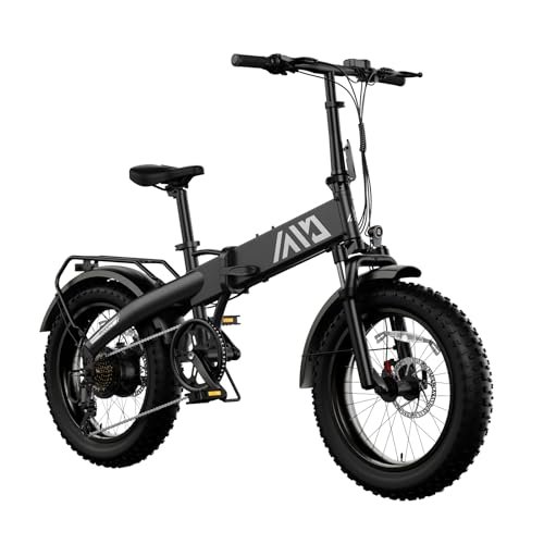 Version 1.0.0 Folding Electric Bike,Foldable Electric Bike,Electric Bike Adults,20"x 4" Fat Tire,500w Motor Peak 1000w,48V 10Ah Removable Battery,40Miles Range 25Mph,7-Speed Gear,Folding City Ebike for Men Women - Image 1