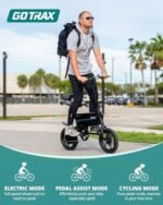Gotrax Nano 14" Electric Bike, Max Range 25Miles(Pedal-Assist)&Max Speed 15.5Mph, 250W Folding E-Bike with Removable Battery, Adjustable Seat & Dual Mudguards, Commuter Electric Bicycle for Ages 13+ - Image 3