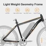 Jasion EB5 Electric Bike for Adults with Peak 500W Brushless Motor, 40Miles 20MPH Commuting Electric Mountain Bike with 360Wh Removable Battery, 7-Speed, 26" Tires and Front Fork Suspension - Image 5