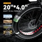 Electric Bike for Adults, 2000W Peak Motor with Removable 48V 25AH Battery, 20"x4.0" Fat Tires 35MPH Ebike, Dual Hydraulic Suspension Electric Bicycle for Commuting All-Terrain Off-Road - Image 4