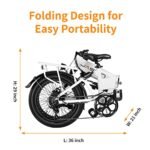 Jasion EB7 2.0 Electric Bike for Adults, 1200W Peak Motor 28MPH Max Speed Folding Ebike, 48V 10AH Removable Battery, 20" Fat Tire with Dual Suapension, 7-Speed Electric Bicycles, UL Certifiled - Image 5