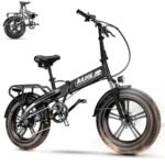 Folding Electric Bike for Adults, 750W Motor(1000W Peak),30MPH, 60Mile,48V 12.8AH/15AH/20AH Battery,20" Fat Tire Foldable Electric Bicycle,Commuter Beach Snow E-Bikes,7-Speed…
