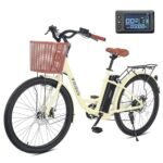 Viribus Electric Bike for Adults, Step Through Womens Electric Bikes, City Commuter Ebike 350W(Peak 500W) 7 Speed with 36V 13Ah Battery, Lightweight Aluminum Frame, Womens E Bike 26 inch