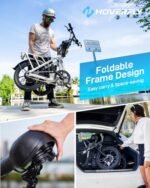 Hoverfly 16" Electric Bike, Max Range 25Miles(Pedal-assist)&Max Speed 15.5Mph, 350W Folding E-Bike with Removable Battery, Front Suspension &Adjustable Seat, Commuter Electric Bicycle for Adults White - Image 4
