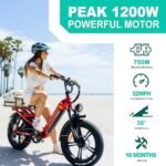 FREESKY Electric Bike for Adults Peak 1200W Motor 48V 20AH Battery with Samsung Cell Step Thru City Ebike up to 32MPH& 90Miles Hydralic Brakes Fat Tires Full Suspension Ebike Upgrade NFC System - Image 2