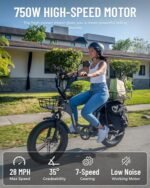 Breeze 1500W Peak Electric Bike for Adults, 120Miles 30AH Dual Batteries Long Range Ebike, All Terrain for Mountain, Snow, Beach, Step Through Fat Tires Electric Bike, 2 Seater (US Warehouse) - Image 3