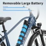 Jasion Roamer Electric Bike for Adults 1200W Peak Motor 528WH Removable Battery,up to 60miles 28MPH City Cruiser Ebike,26'' Commuter E Bike, 7-Speed Gears and Front Suspension Bicycles - Image 3