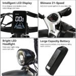 LUNYEE 2000W Electric Bike with 20Ah Removable Battery 26"×4“Fat Tire Ebike for Adults 35MPH 80/100Miles Electric Bicycles with Shi-Mano 21 Speed Lockable Front Sespension Hydraulic - Image 2