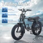 750W Moped Style Electric Bike for Adults, 20 * 4.0" Fat Tire & 624WH Removable Battery - Electric Dirt Bike, Up to 28MPH, 7 Speed Gear All-Terrain Ebike for Off-Road, Mountain, Snow (Camouflage) - Image 6