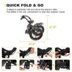NAKTO 20" Electric Bike for Adults, Fat Tire E-Bike with 500W Powerful Rear Hub Motor and Disc Brakes, Folding Electric Bicycle with Charger Lock - Image 5